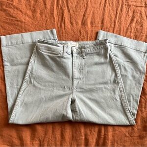 Madewell Emmett Wide Leg Crop Sage Green Pants | Size 28